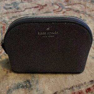 Kate Spade Grey Glitter Makeup Bag